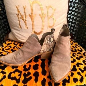 DOLCE VITA Snake and Suede Booties
